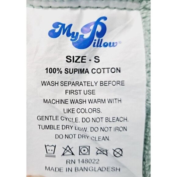 My Pillow Women's S Supima Cotton Pale Green Wrap Robe Belted - Picture 5 of 5